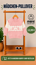 Mädchen-Strickpullover mit Hasenmotiv