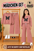 Mädchen-Set in Altrosa mit Schmetterling