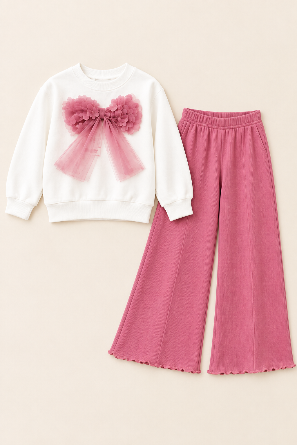 Mädchen-Set mit rosa Schleife